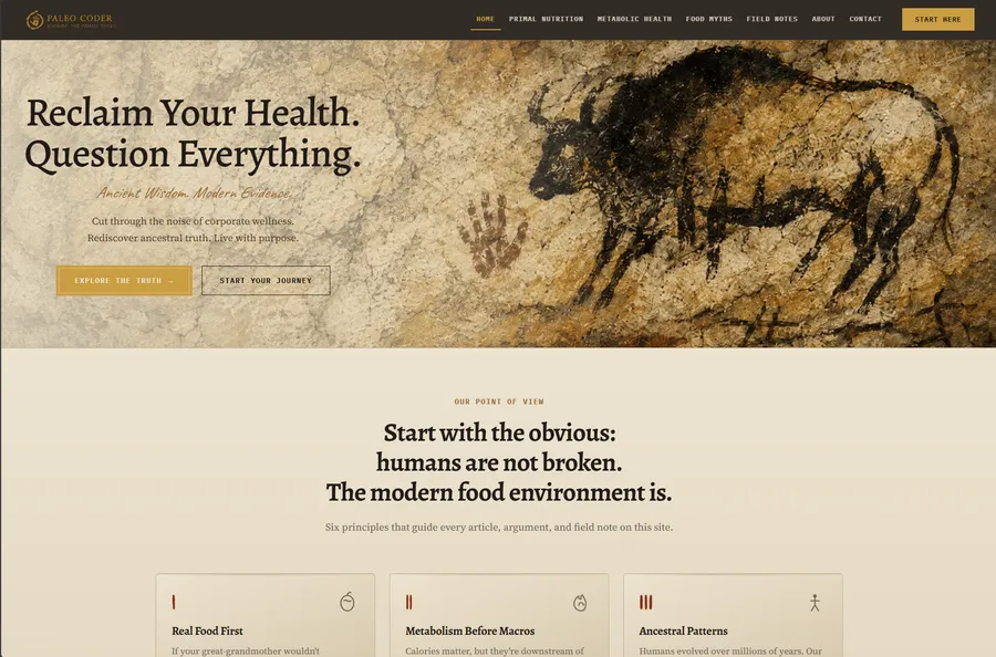 Rebuilding Paleo Coder: From a WordPress Backup to a Static Cave Wall